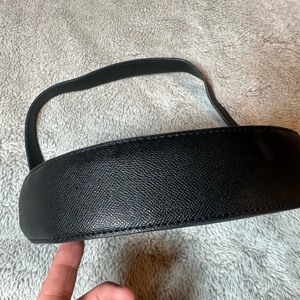 French Connection Black Half Moon Shoulder Bag Crossbody Faux Leather - Picture 6 of 8